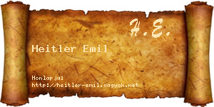 Heitler Emil névjegykártya